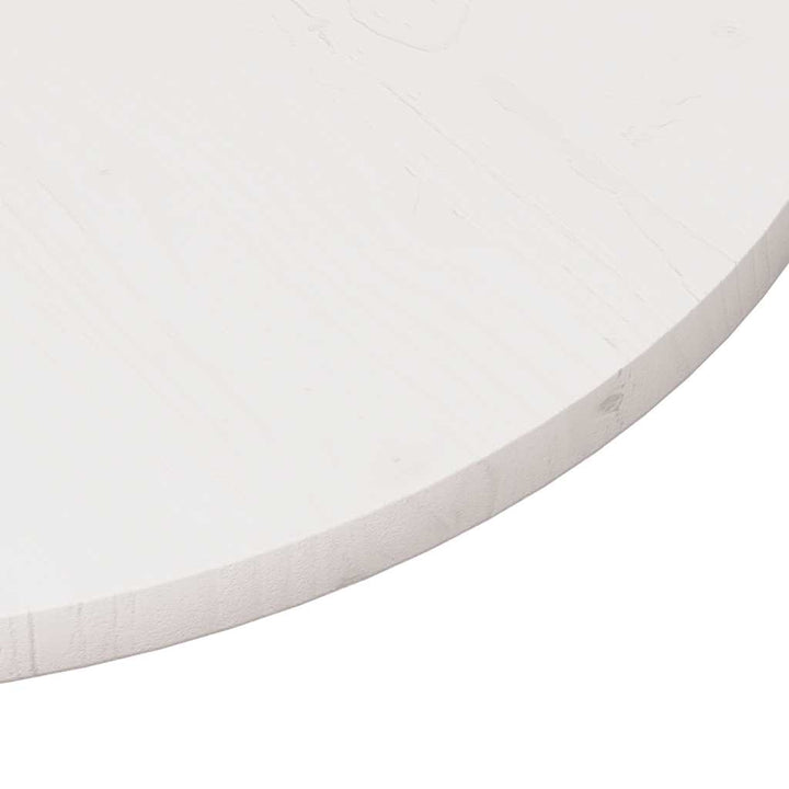 bordplade Ø80x3 cm rundt massivt fyrretræ hvid