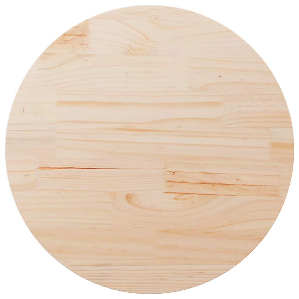 bordplade Ø90x3 cm rund massivt fyrretræ