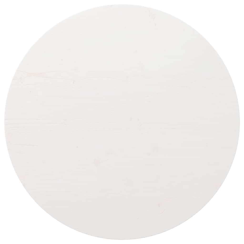 bordplade Ø90x3 cm rund massivt fyrretræ hvid