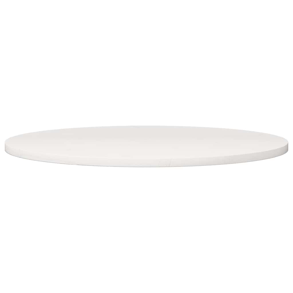 bordplade Ø90x3 cm rund massivt fyrretræ hvid