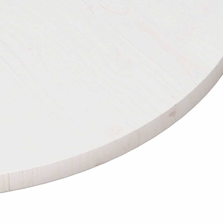 bordplade Ø90x3 cm rund massivt fyrretræ hvid