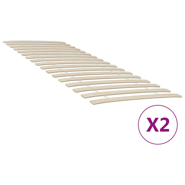 sengelameller med 34 lameller 2 stk. 80x200 cm