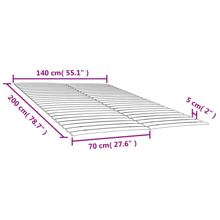 sengelameller med 48 lameller 2 stk. 70x200 cm