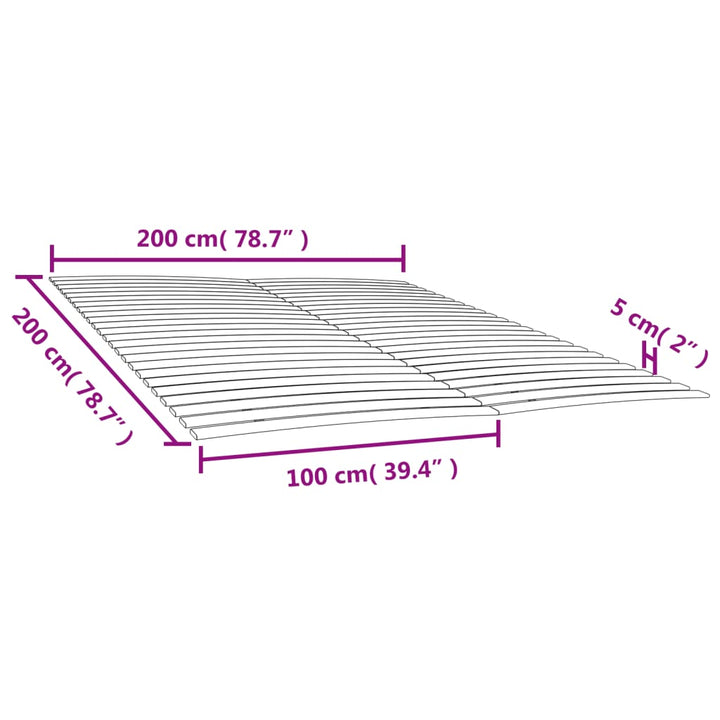 sengelameller med 48 lameller 2 stk. 100x200 cm