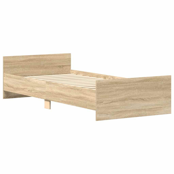 sengeramme 90x200 cm uden madras konstrueret træ sonoma-eg