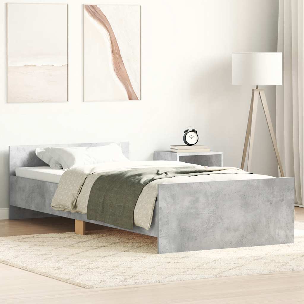 sengeramme 90x200 cm konstrueret træ betongrå