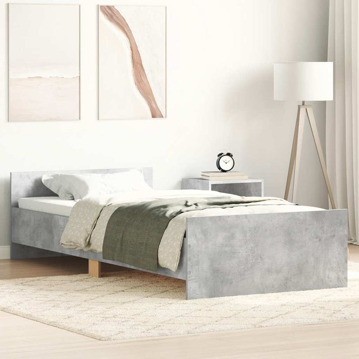 sengeramme 90x200 cm konstrueret træ betongrå