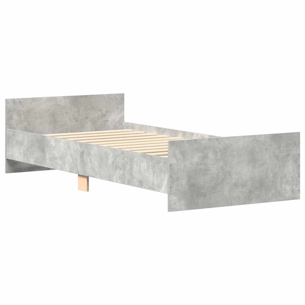 sengeramme 100x200 cm konstrueret træ betongrå