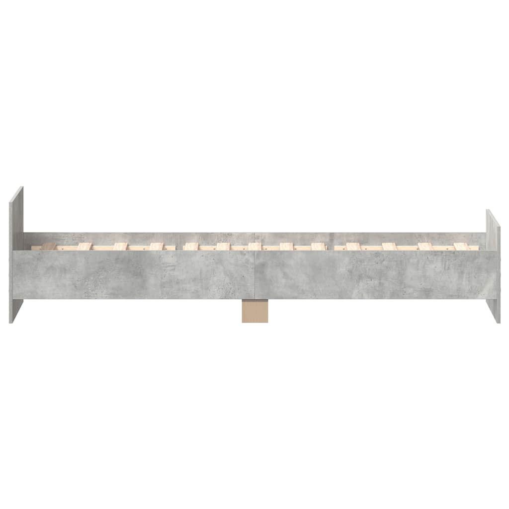 sengeramme 100x200 cm konstrueret træ betongrå
