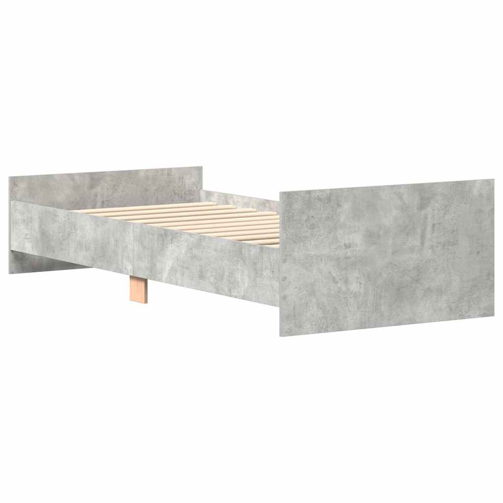 sengeramme 100x200 cm konstrueret træ betongrå