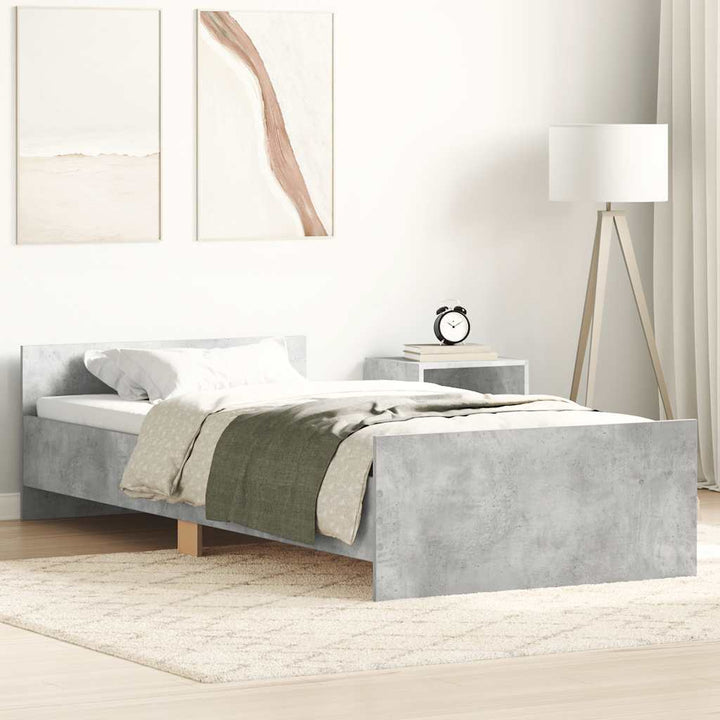 sengeramme 100x200 cm konstrueret træ betongrå