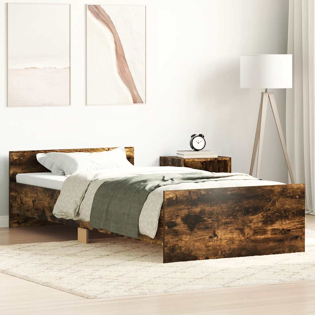 sengeramme 100x200 cm uden madras konstrueret træ røget eg