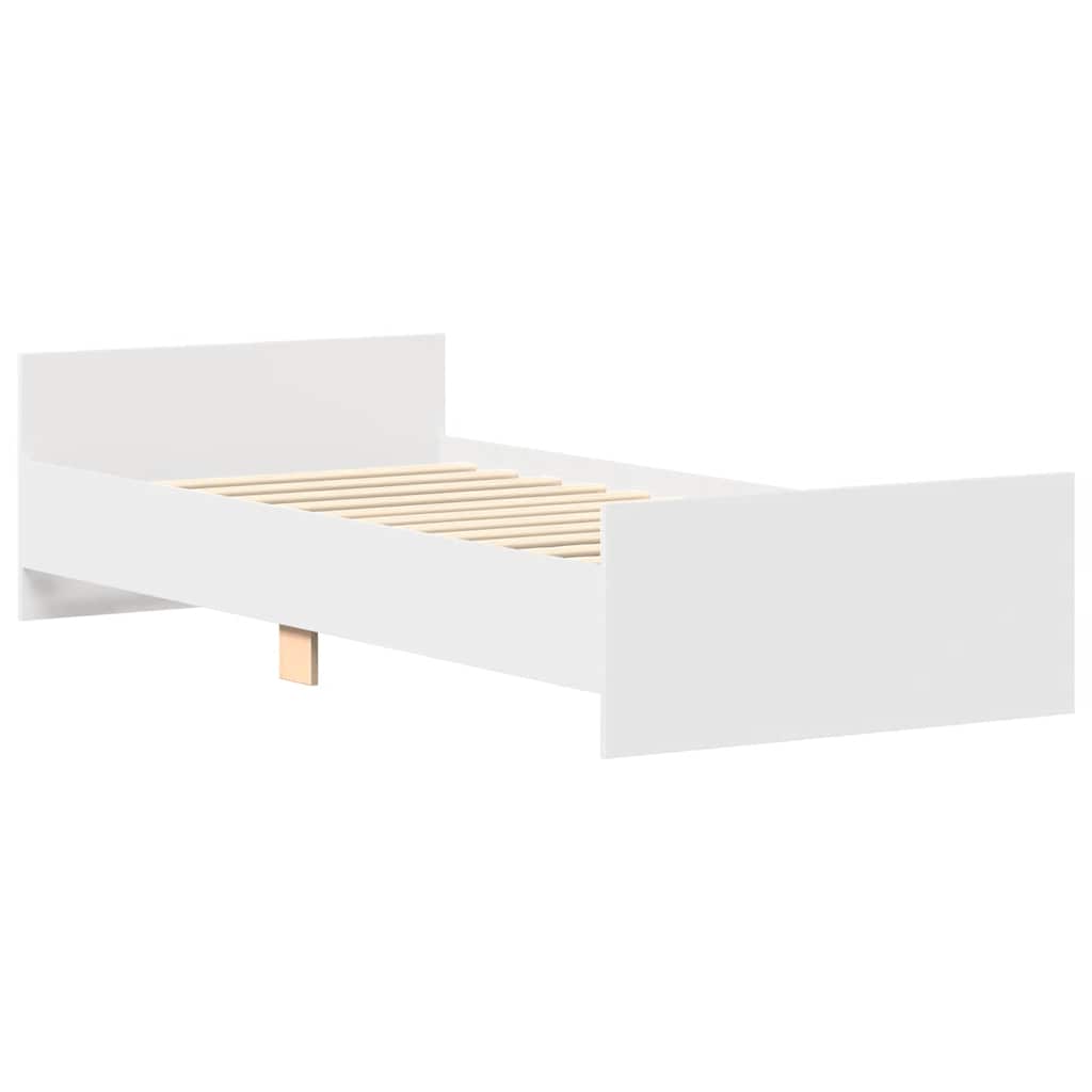 sengeramme 90x190 cm konstrueret træ hvid