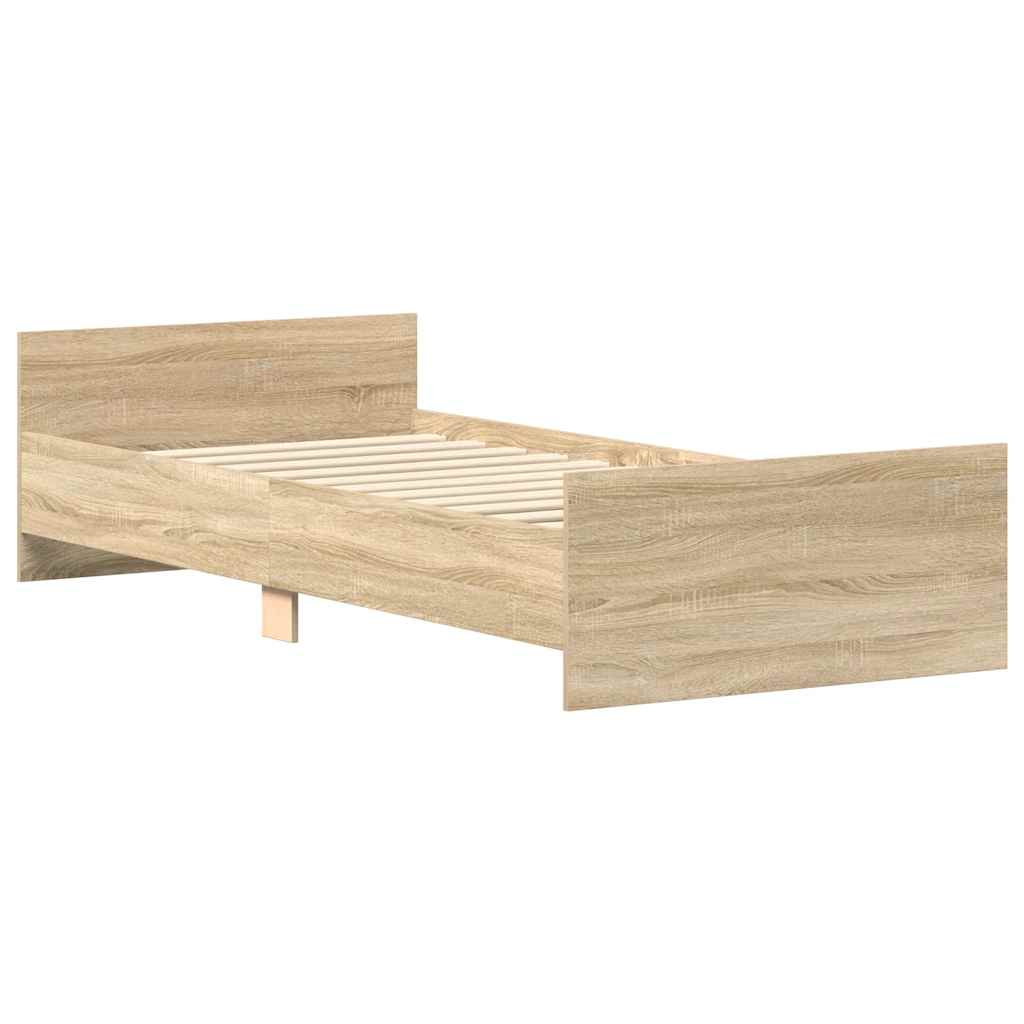 sengeramme 90x190 cm uden madras konstrueret træ sonoma-eg