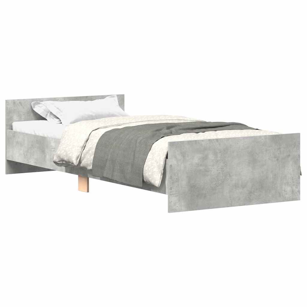 sengeramme 90x190 cm konstrueret træ betongrå