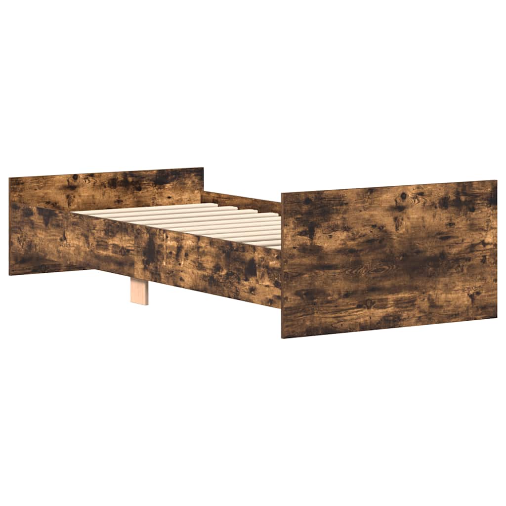 sengeramme 90x190 cm uden madras konstrueret træ røget eg