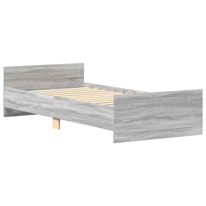 sengeramme 90x190 cm konstrueret træ grå sonoma-eg