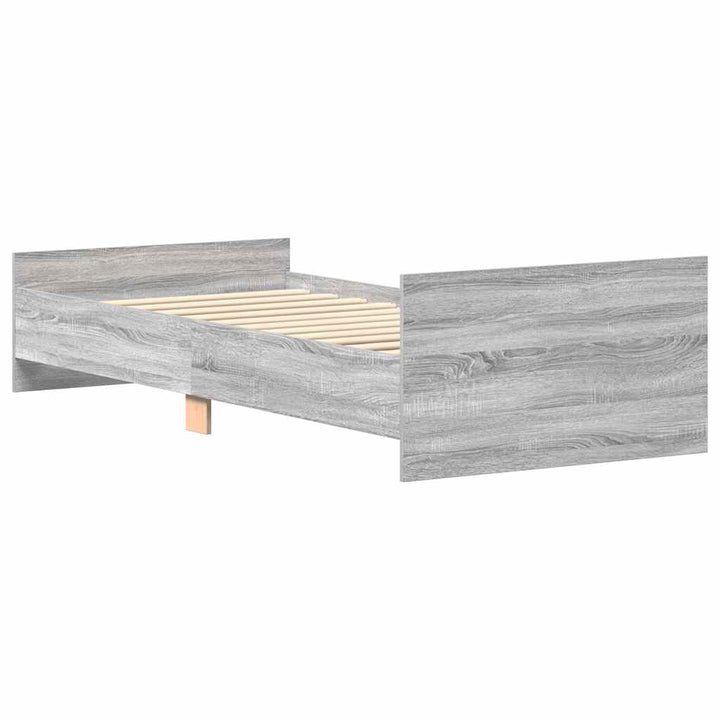 sengeramme 90x190 cm konstrueret træ grå sonoma-eg