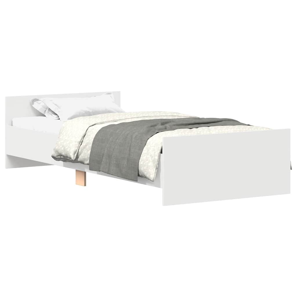 sengeramme 75x190 cm konstrueret træ hvid