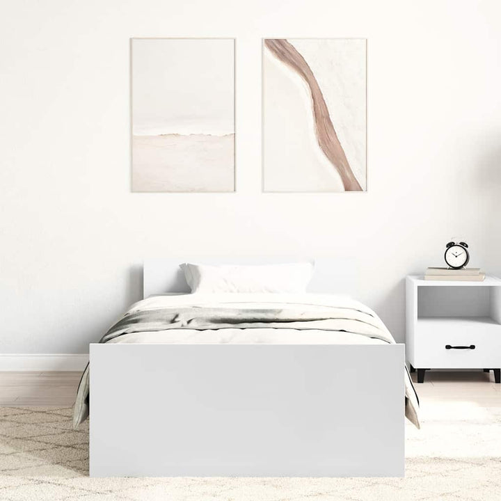 sengeramme 75x190 cm konstrueret træ hvid