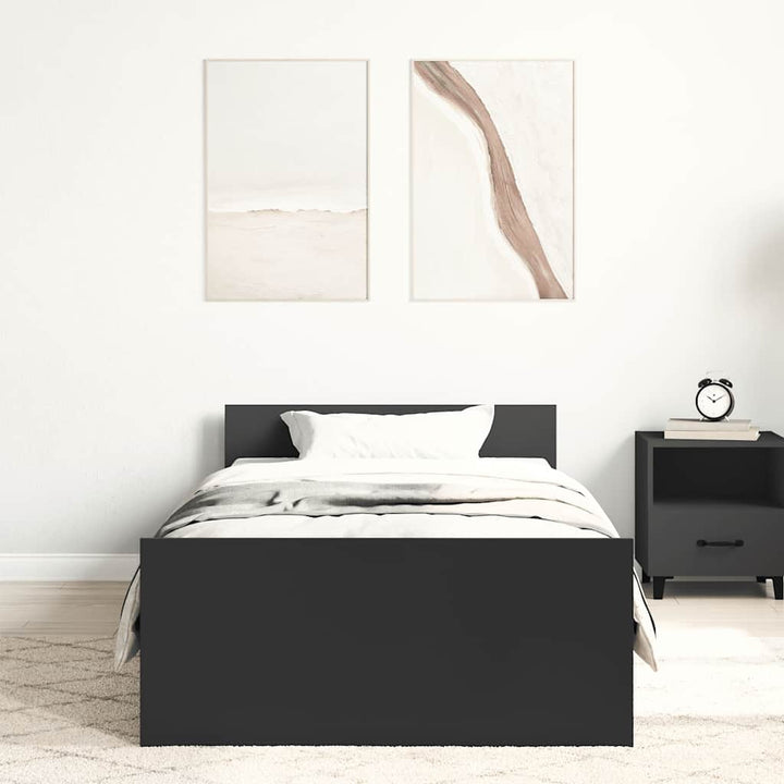 sengeramme 75x190 cm konstrueret træ sort