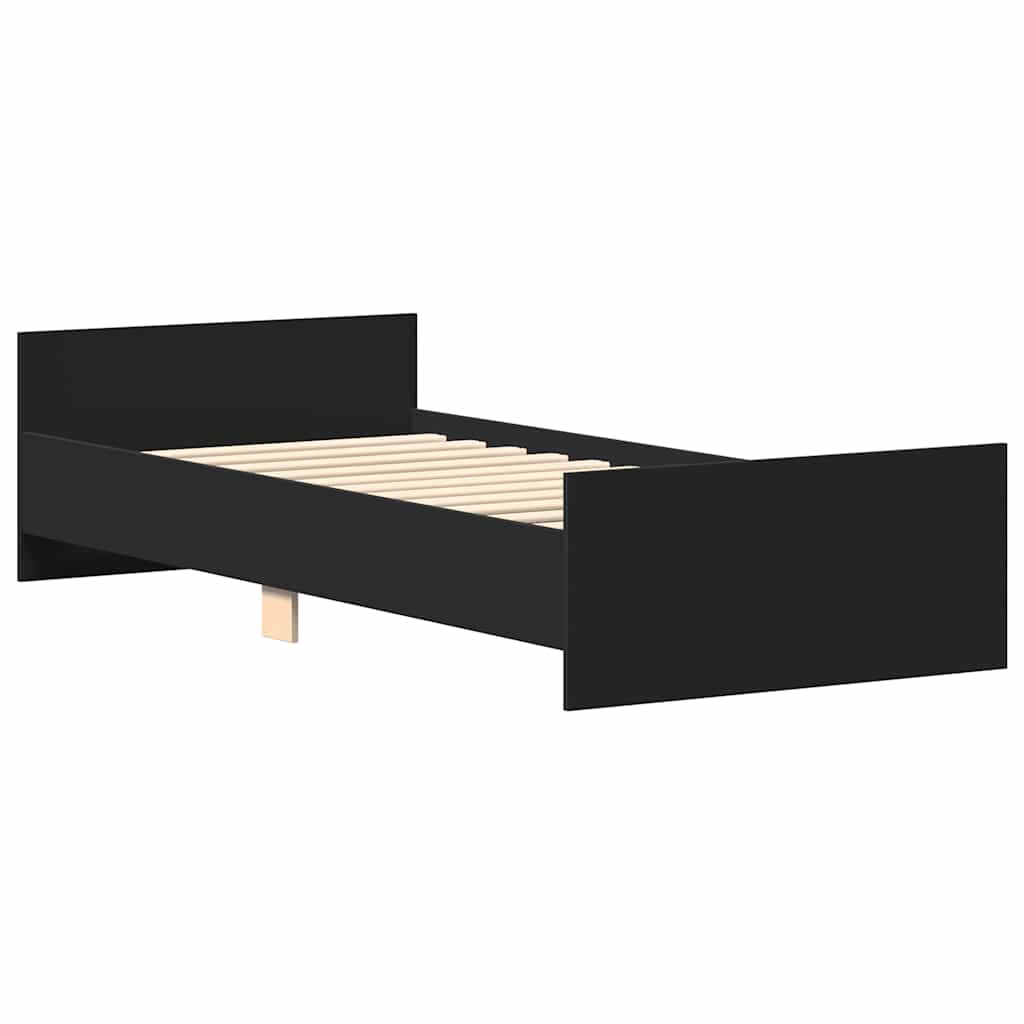 sengeramme 75x190 cm konstrueret træ sort