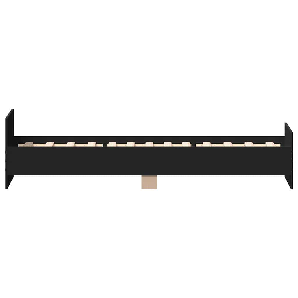 sengeramme 75x190 cm konstrueret træ sort