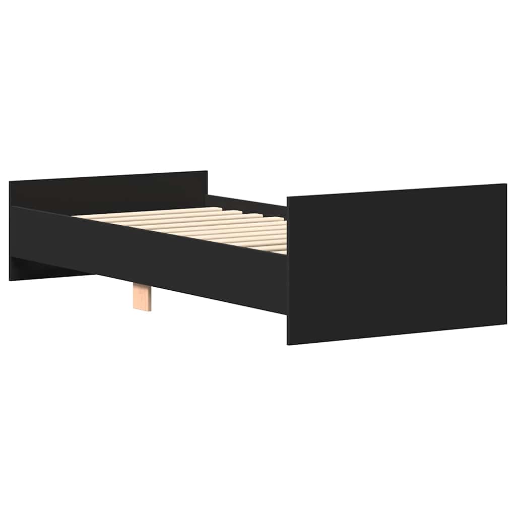 sengeramme 75x190 cm konstrueret træ sort