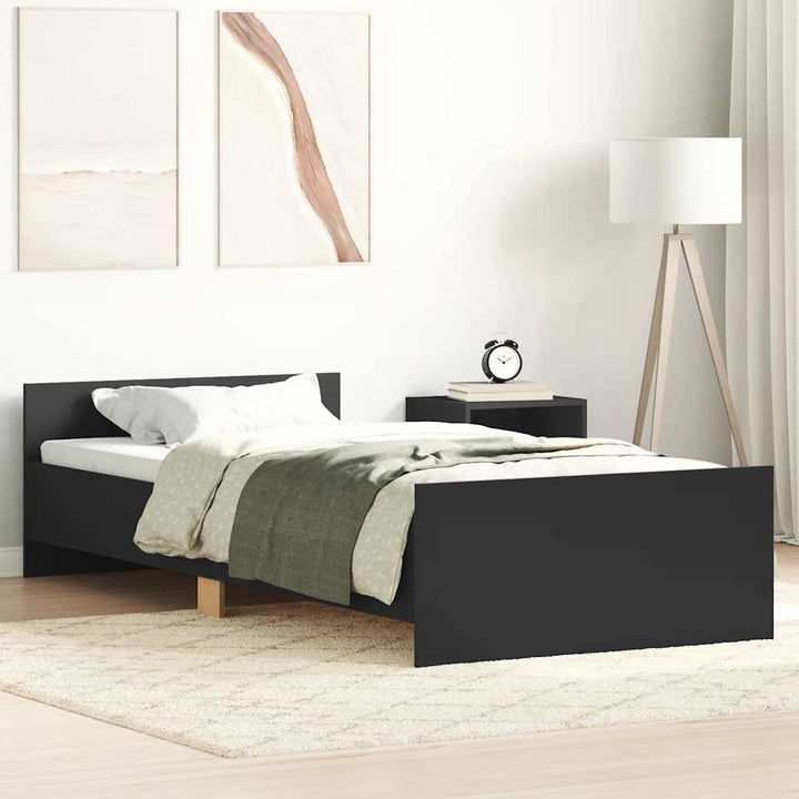 sengeramme 75x190 cm konstrueret træ sort
