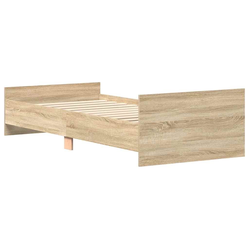 sengeramme 75x190 cm uden madras konstrueret træ sonoma-eg