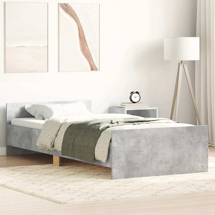 sengeramme 75x190 cm konstrueret træ betongrå