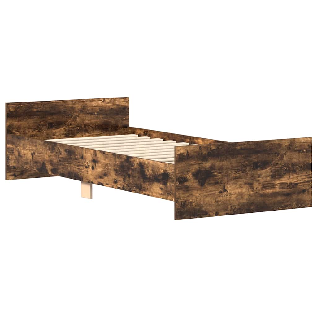 sengeramme 75x190 cm uden madras konstrueret træ røget eg