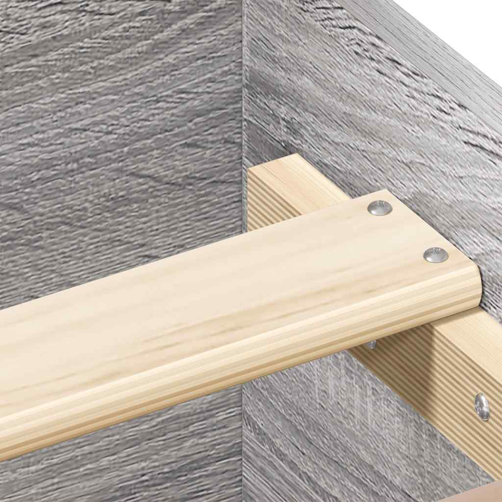 sengeramme 75x190 cm konstrueret træ grå sonoma-eg