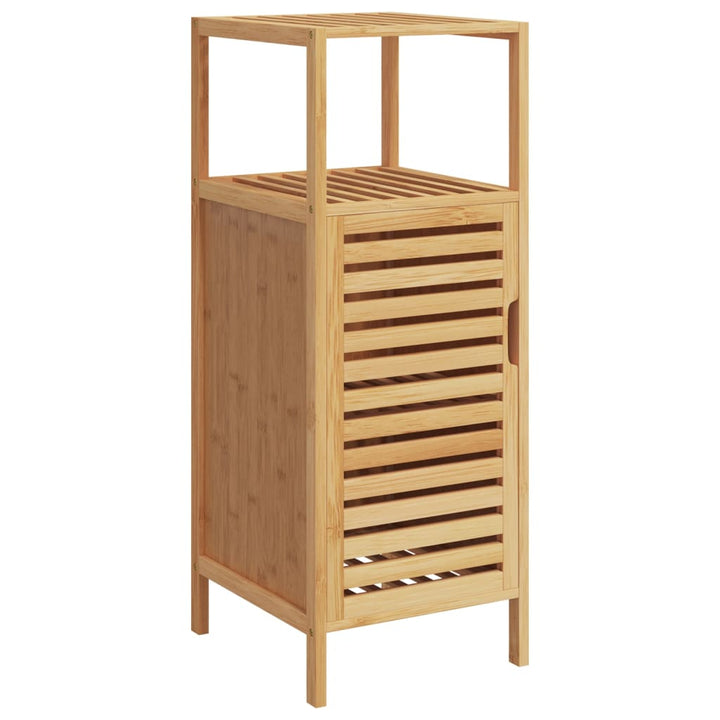 badeværelsesskab med hylde 36x33x87 cm bambus