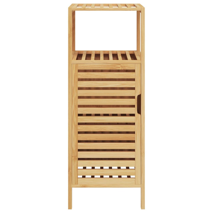 badeværelsesskab med hylde 36x33x87 cm bambus