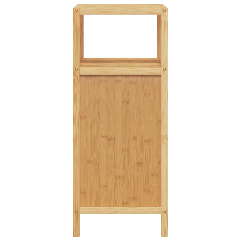 badeværelsesskab med hylde 36x33x87 cm bambus