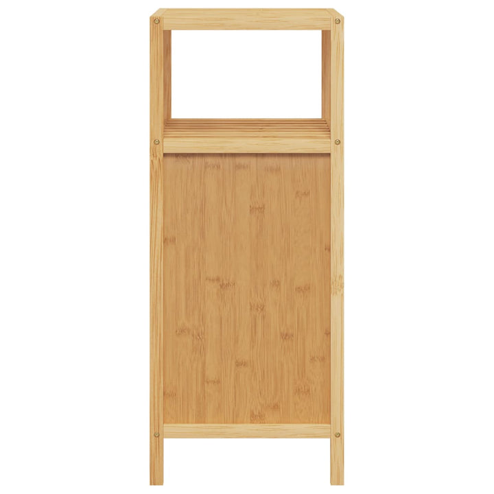 badeværelsesskab med hylde 36x33x87 cm bambus
