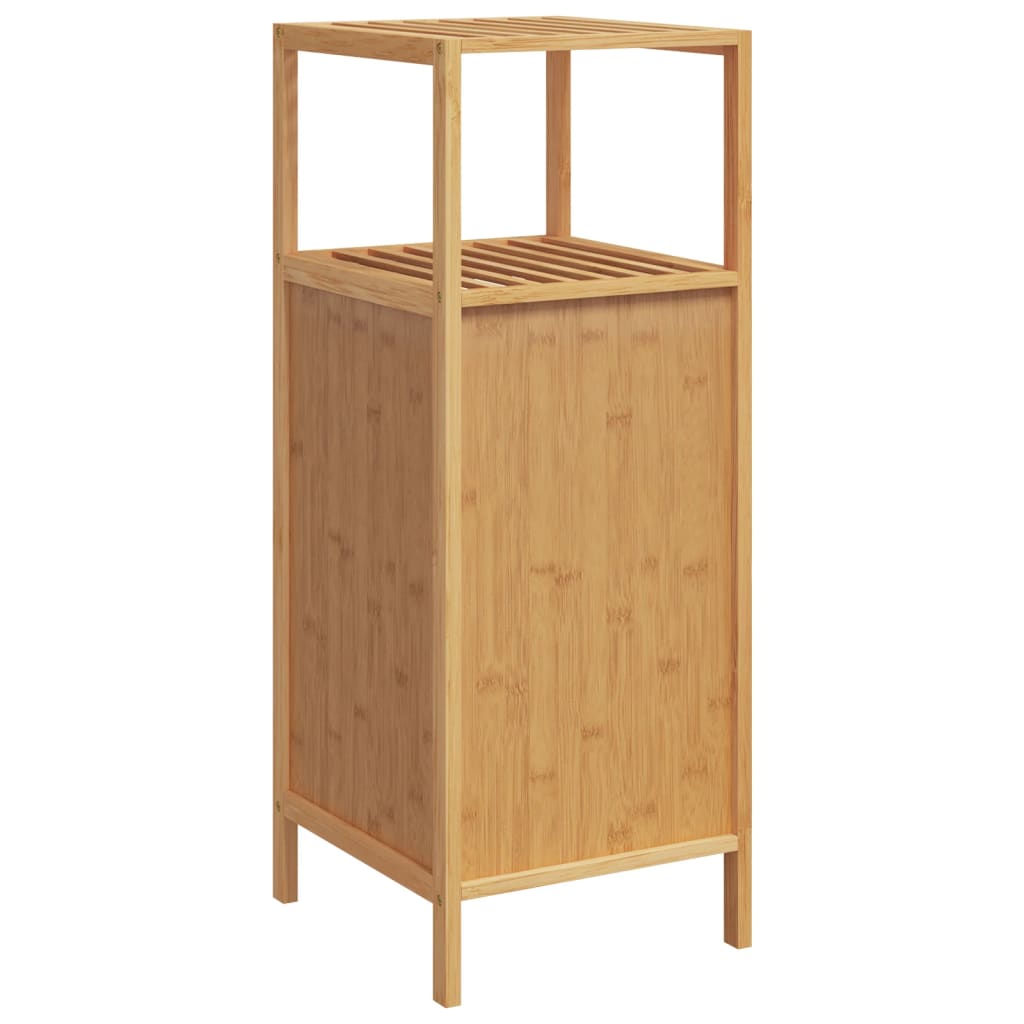 badeværelsesskab med hylde 36x33x87 cm bambus
