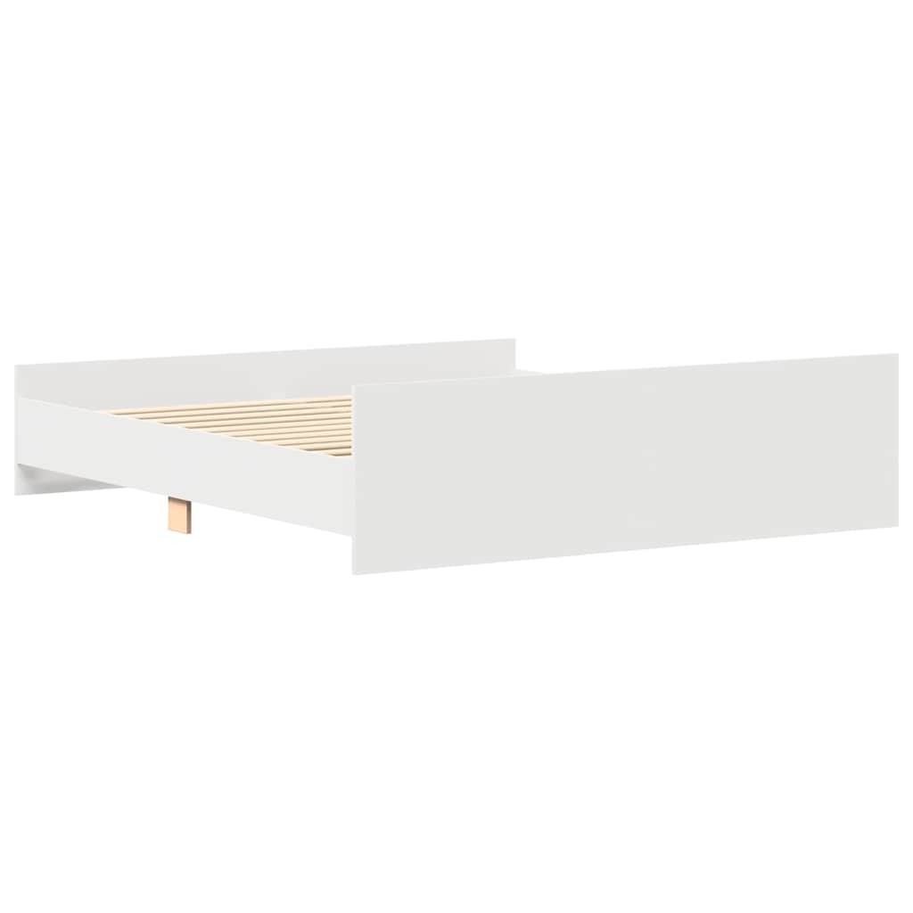 sengeramme med sengegavl og fodgærde 200x200 cm hvid