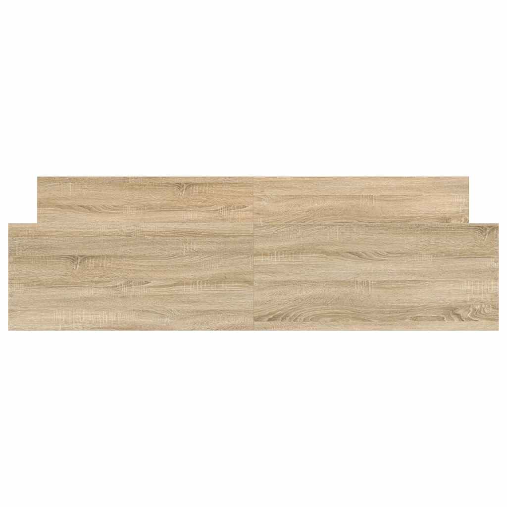 sengeramme med sengegavl og fodgærde 200x200 cm sonoma-eg