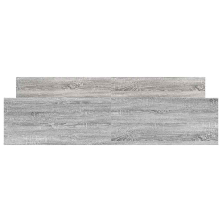 sengeramme med sengegavl og fodgærde 200x200 cm grå sonoma-eg