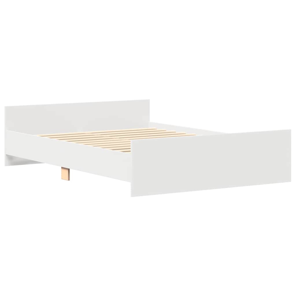 sengeramme med sengegavl og fodgærde 120x200 cm hvid