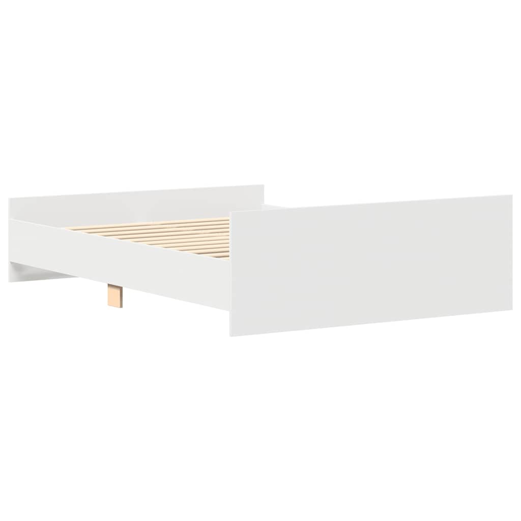 sengeramme med sengegavl og fodgærde 120x200 cm hvid