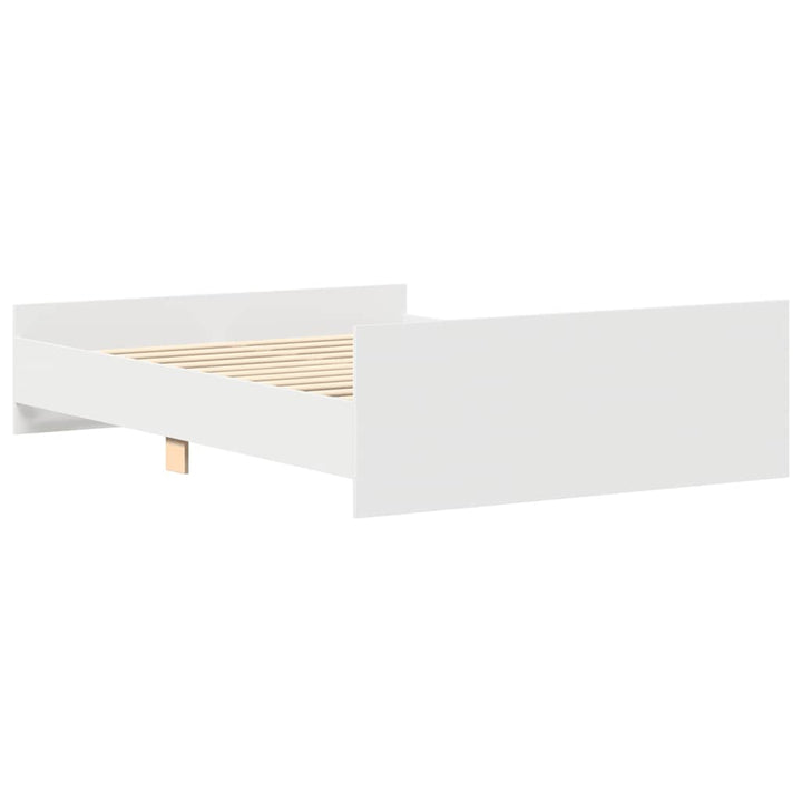 sengeramme med sengegavl og fodgærde 120x200 cm hvid