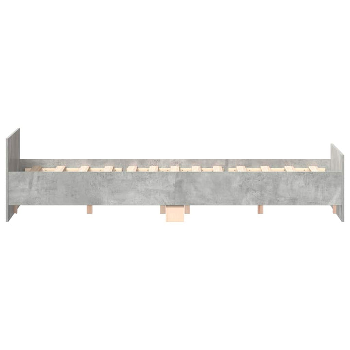sengeramme med sengegavl og fodgærde 120x200 cm betongrå