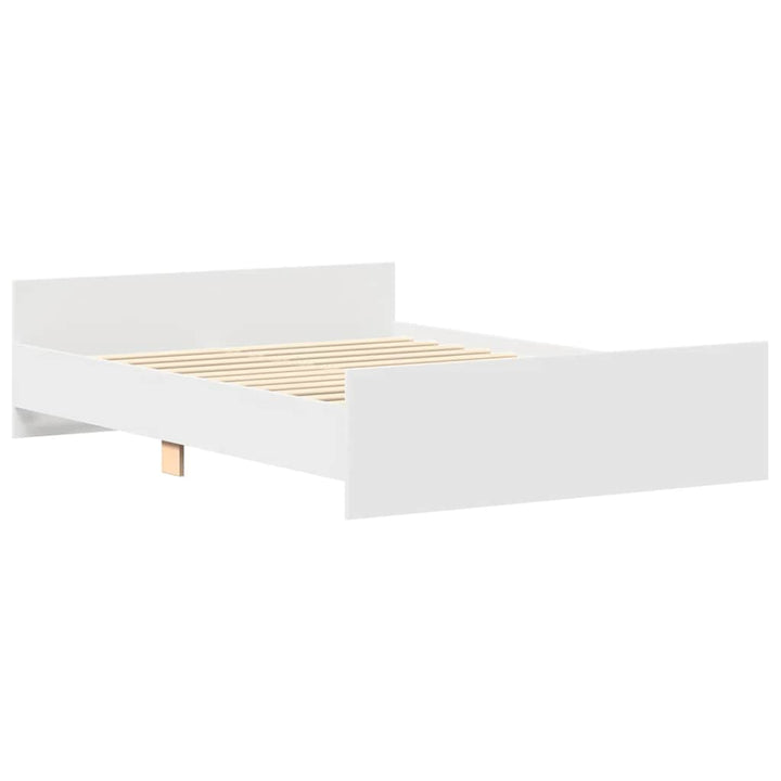 sengeramme med sengegavl og fodgærde 140x200 cm hvid