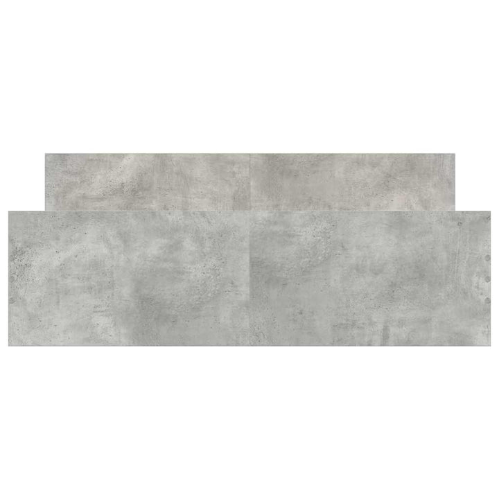 sengeramme med sengegavl og fodgærde 140x200 cm betongrå