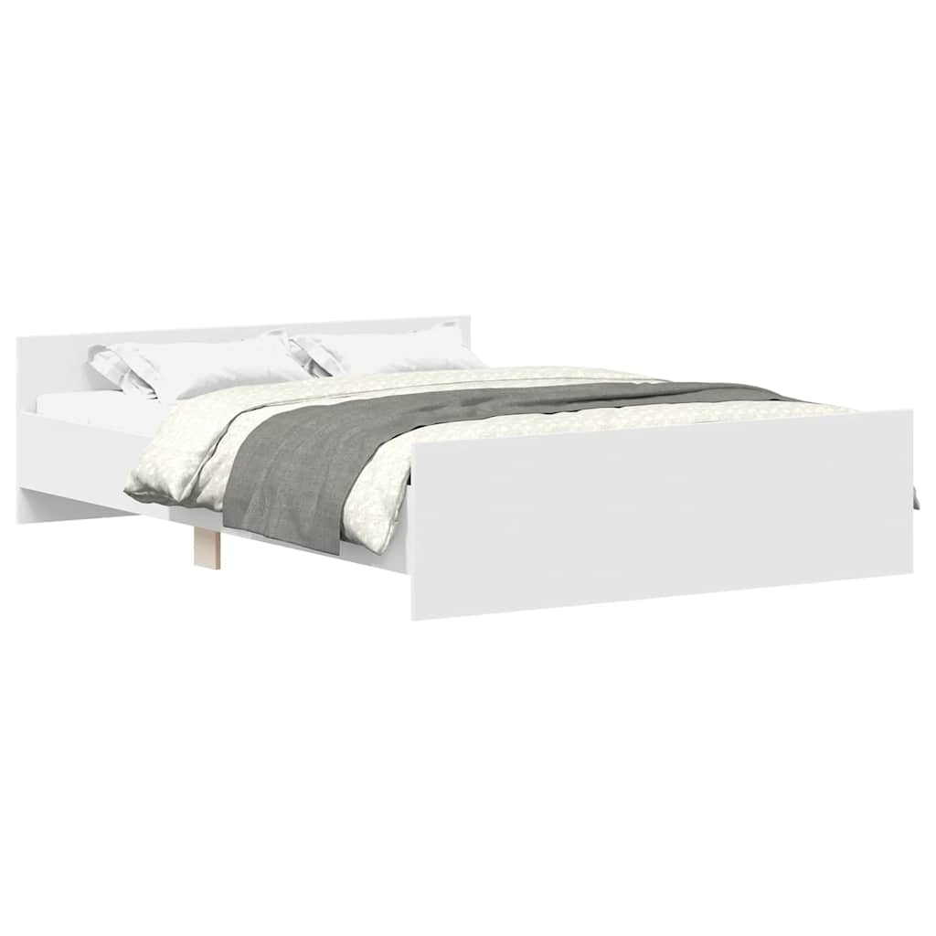 sengeramme med sengegavl og fodgærde 150x200 cm hvid
