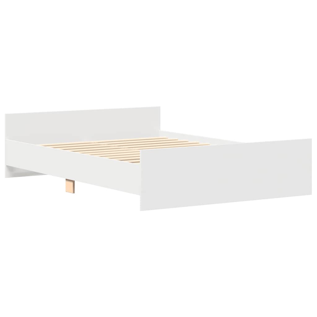 sengeramme med sengegavl og fodgærde 150x200 cm hvid