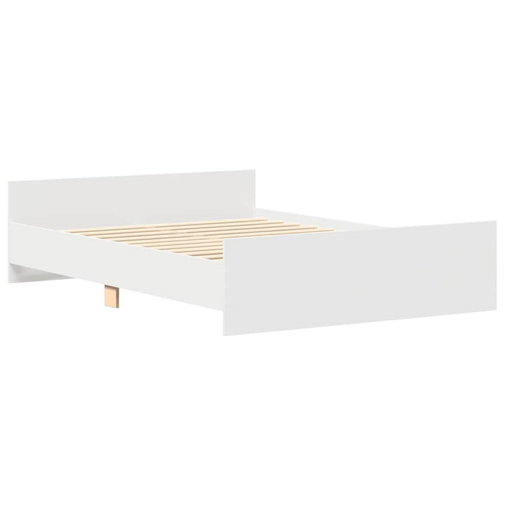 sengeramme med sengegavl og fodgærde 150x200 cm hvid